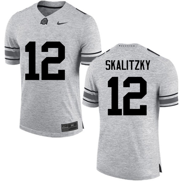 Ohio State Buckeyes #12 Brendan Skalitzky Men Stitch Jersey Gray